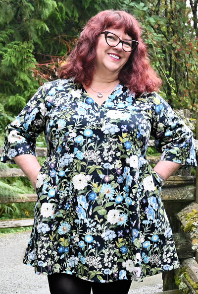 Greta Garden Tunic - Botanical Blues