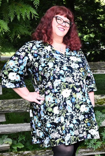 Greta Garden Tunic - Botanical Blues