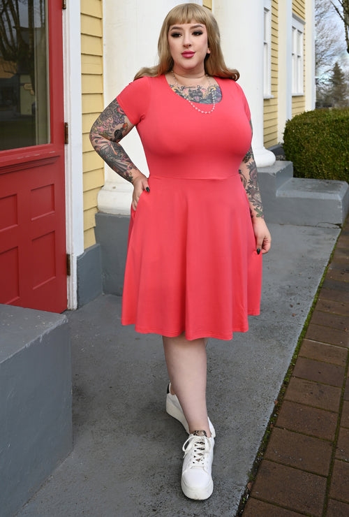 Farrah Dress - Coral Bamboo