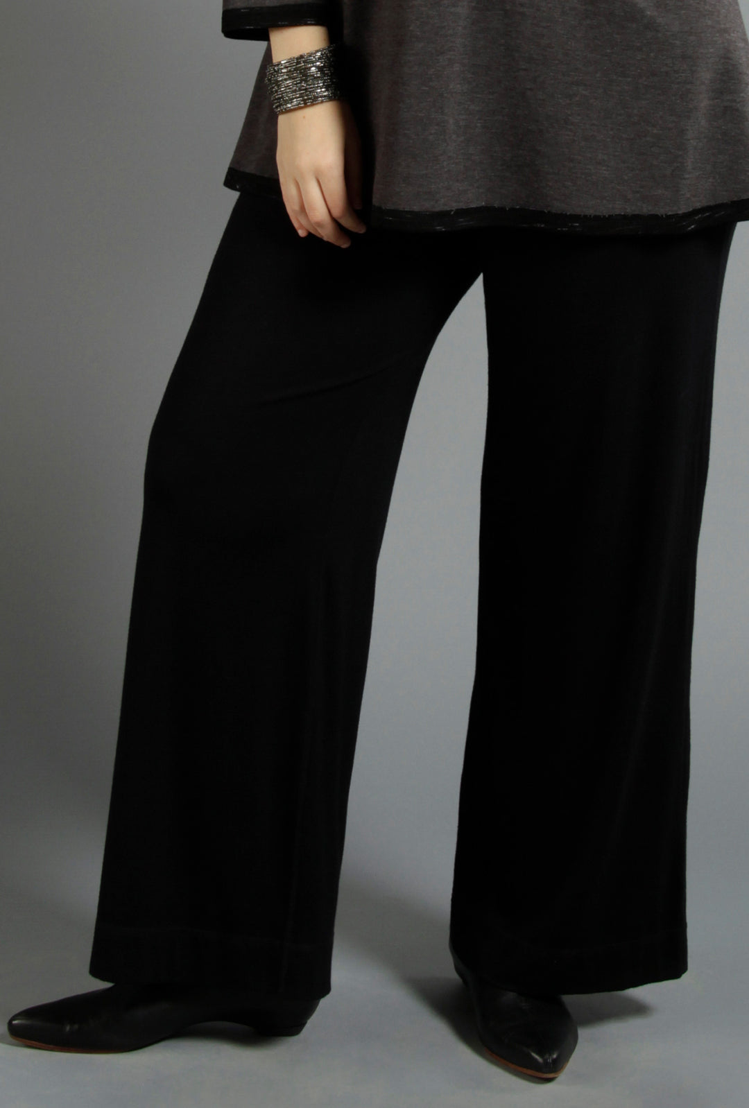 Black palazzo pants petite best sale